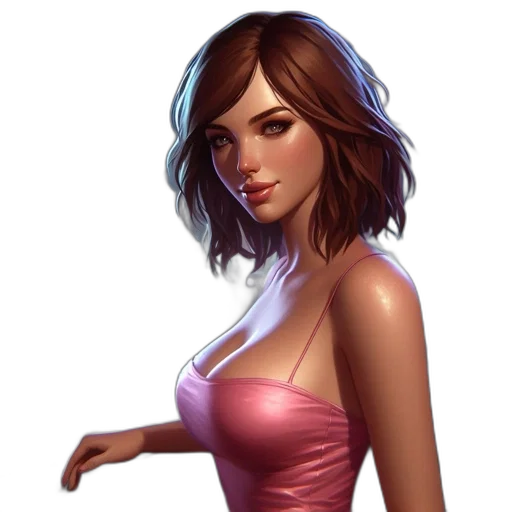 dress, face, jewelry, concept art transparent PNG cut-out