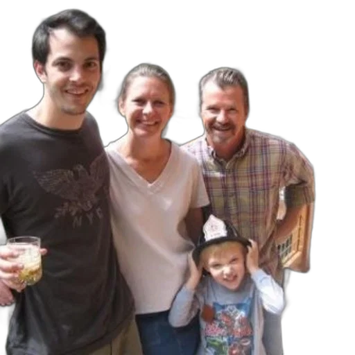 staff, family, four, stands transparent PNG cut-out