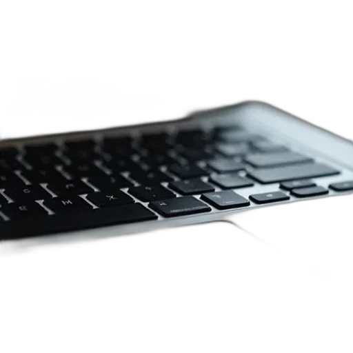 close-up, laptop, keyboard, blurred transparent PNG cut-out