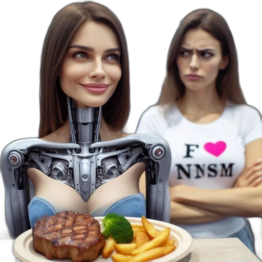 robot, food, face, concept art transparent PNG cut-out
