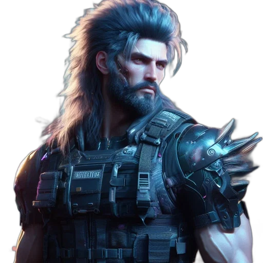 hair, cyberpunk, concept art, fantasy art transparent PNG cut-out