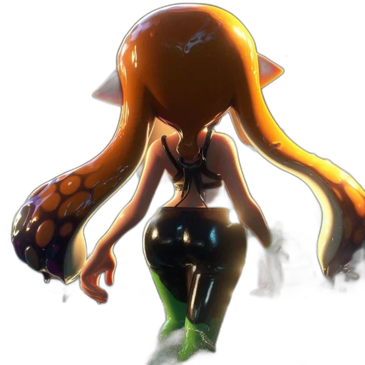 dress, hair, weapon, staff transparent PNG cut-out