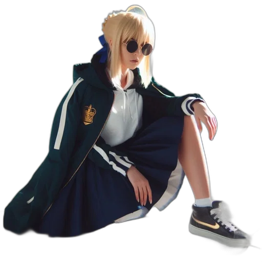 jacket, shoes, staff, 3d render transparent PNG cut-out