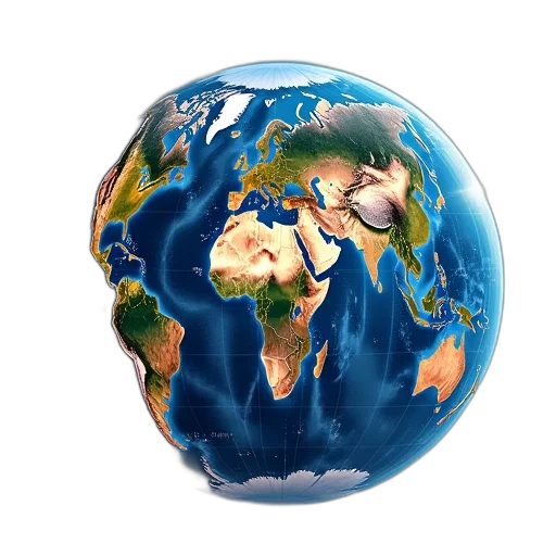 3d render, earth tones, 2011, global transparent PNG cut-out