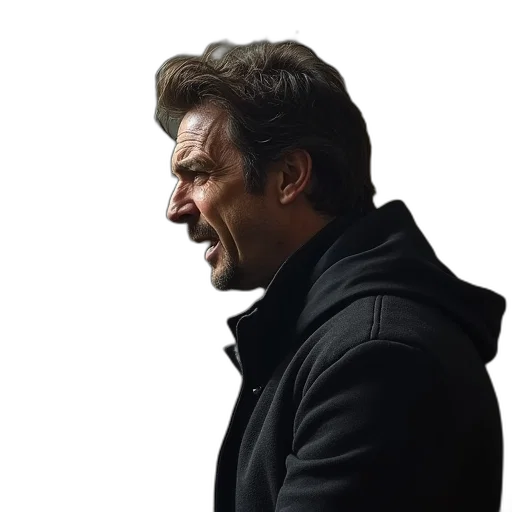 jacket, face, hair, staff transparent PNG cut-out