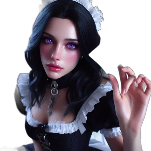 dress, face, jewelry, staff transparent PNG cut-out