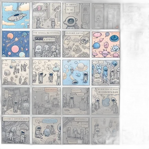 concept art, comic book art, outer space, underwater transparent PNG cut-out