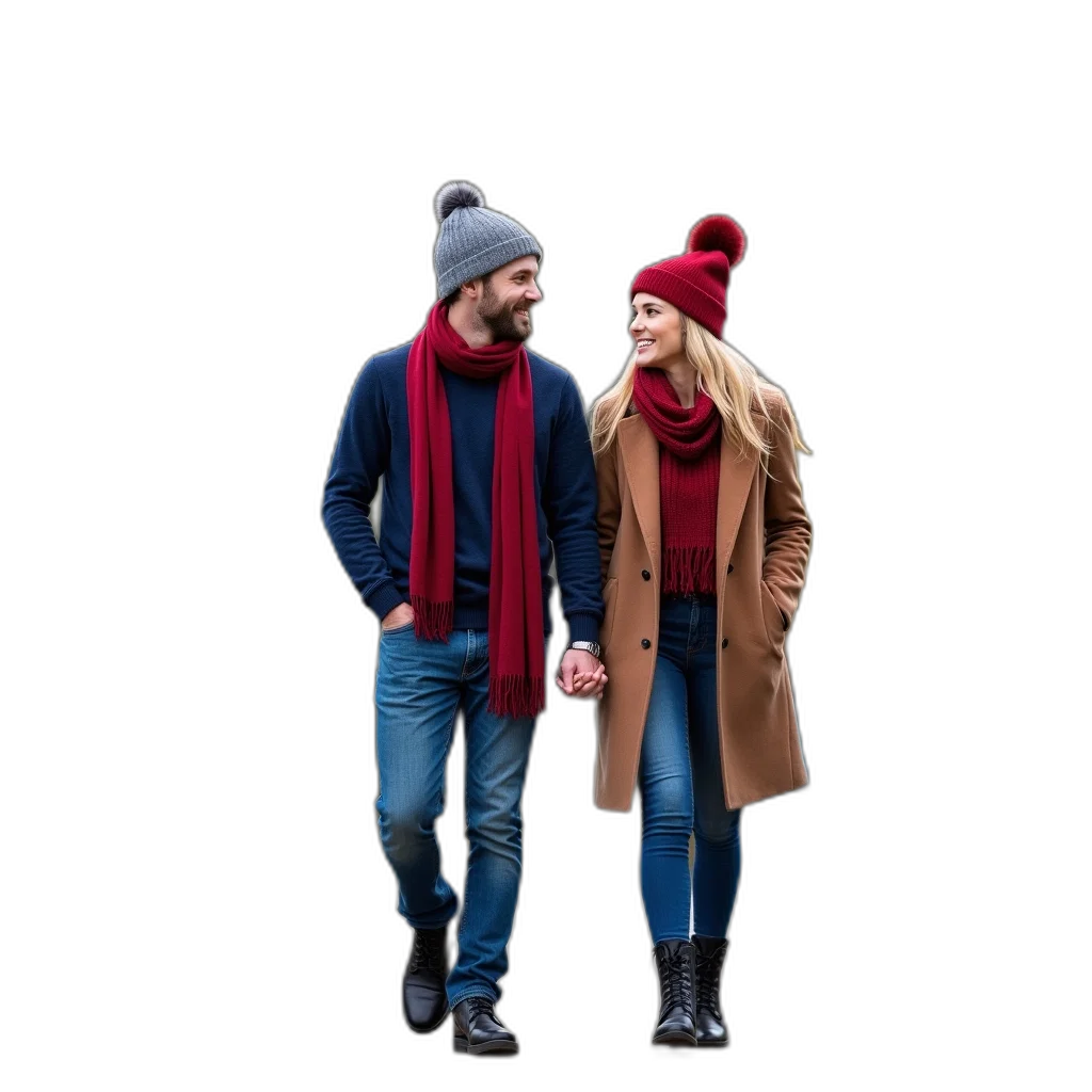 hat, jacket, 3d render, snow transparent PNG cut-out