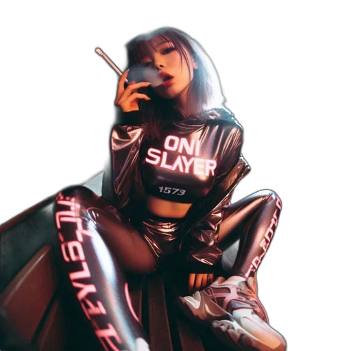jacket, dress, cyberpunk, concept art transparent PNG cut-out