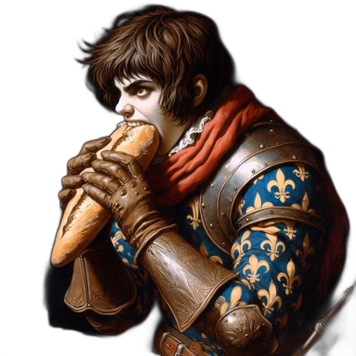 sword, food, face, fantasy art transparent PNG cut-out