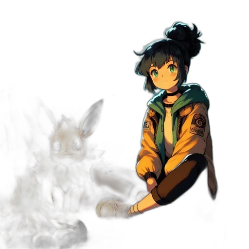 dragon, staff, mask, jacket transparent PNG cut-out