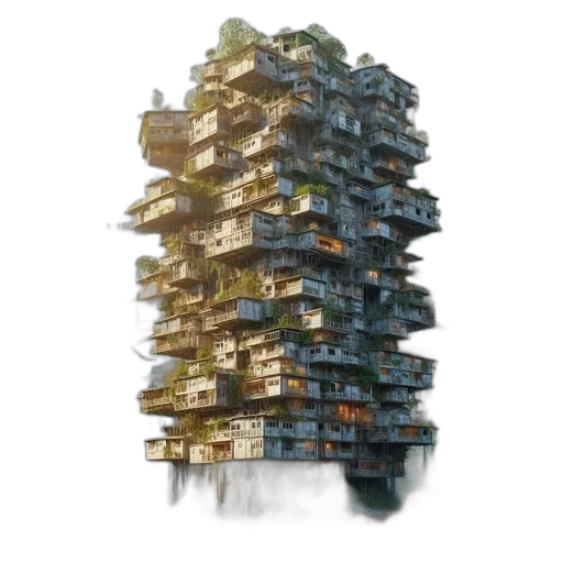 building, concept art, 3d render, photorealistic transparent PNG cut-out