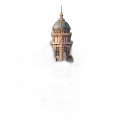building, umbrella, hat, staff transparent PNG cut-out