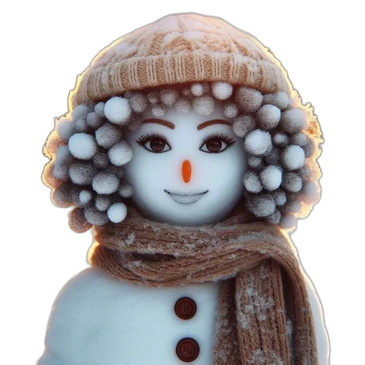 3d render, photorealistic, snow, whimsical transparent PNG cut-out