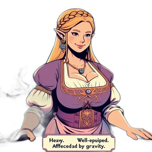 dress, jewelry, crown, staff transparent PNG cut-out