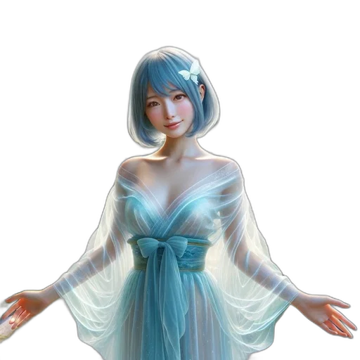 dress, robot, concept art, 3d render transparent PNG cut-out