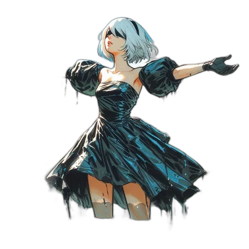 dress, concept art, watercolor, fantasy art transparent PNG cut-out