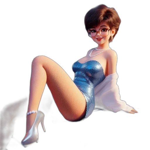 dress, concept art, 3d render, comic book art transparent PNG cut-out