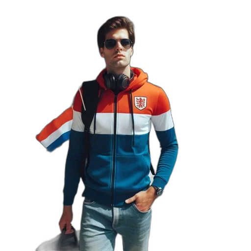 jacket, 3d render, man, wears transparent PNG cut-out