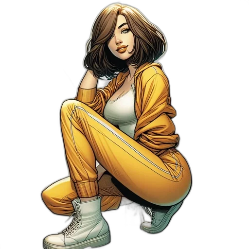 jacket, comic book art, concept art, earth tones transparent PNG cut-out