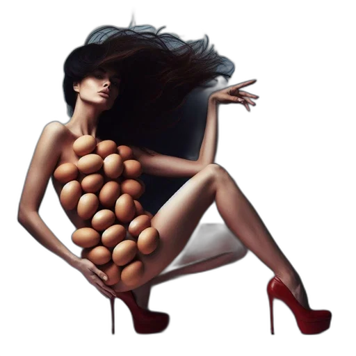 hair, dress, shoes, food transparent PNG cut-out