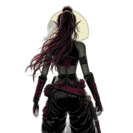 hair, staff, concept art, fantasy art transparent PNG cut-out