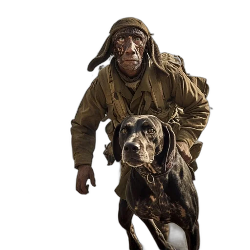 animal, creature, staff, jacket transparent PNG cut-out