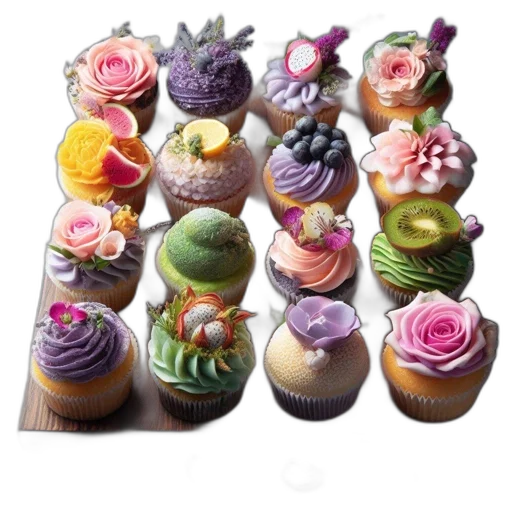 food, crown, photorealistic, pastel transparent PNG cut-out