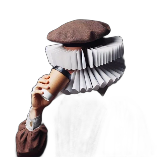 hat, umbrella, staff, robot transparent PNG cut-out