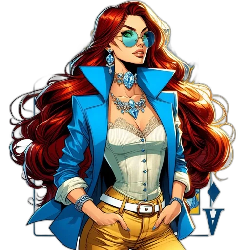 jacket, jewelry, comic book art, concept art transparent PNG cut-out