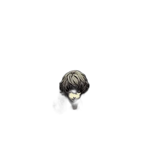 hair, mask, creature, staff transparent PNG cut-out