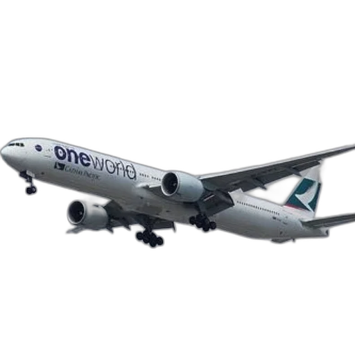 3d render, cathay, pacific, airplane transparent PNG cut-out