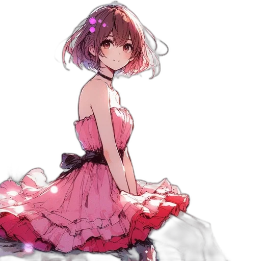 dress, flower, crown, creature transparent PNG cut-out