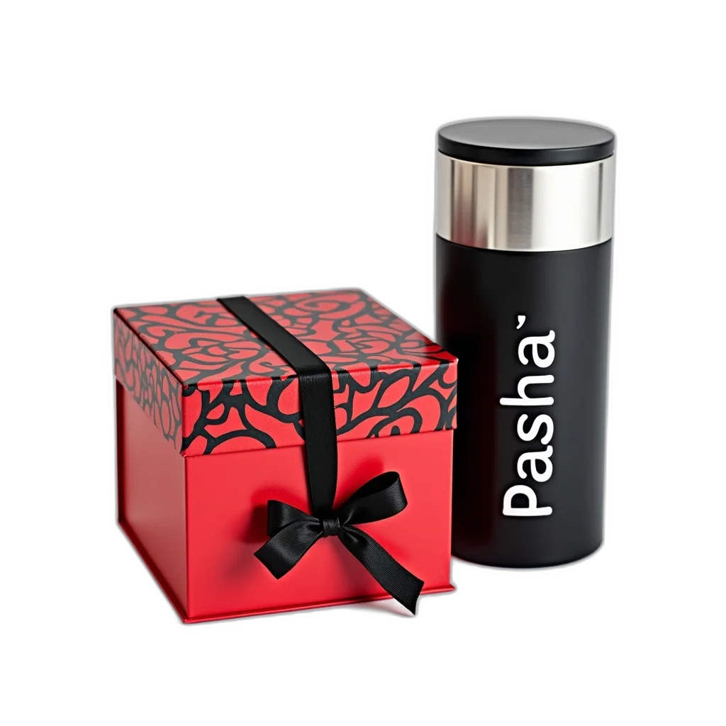 3d render, photorealistic, red, box transparent PNG cut-out