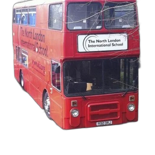 red, double-decker, bus, north transparent PNG cut-out