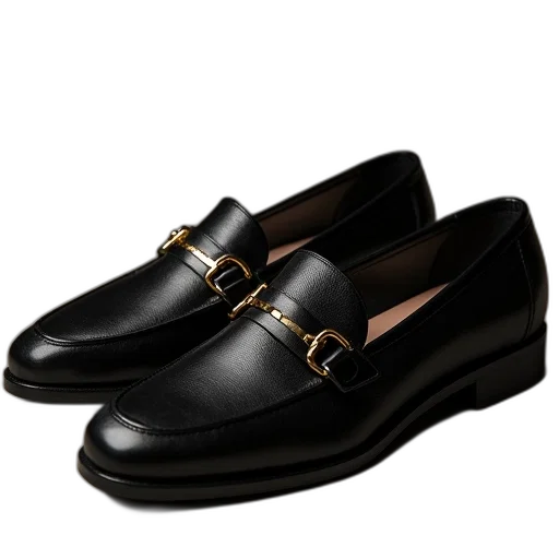 shoes, black, gucci, loafer transparent PNG cut-out