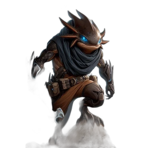 dragon, creature, staff, mask transparent PNG cut-out