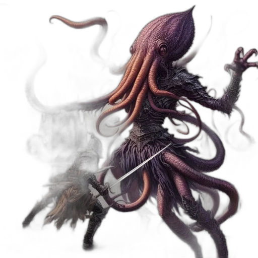 creature, staff, hair, dragon transparent PNG cut-out