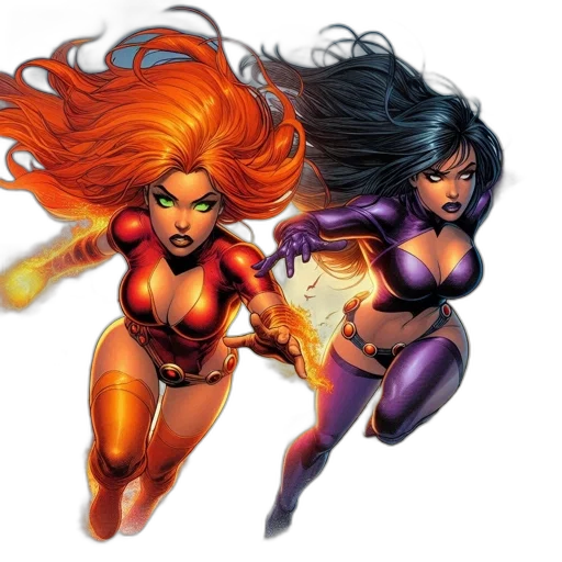 comic book art, concept art, fantasy art, two transparent PNG cut-out