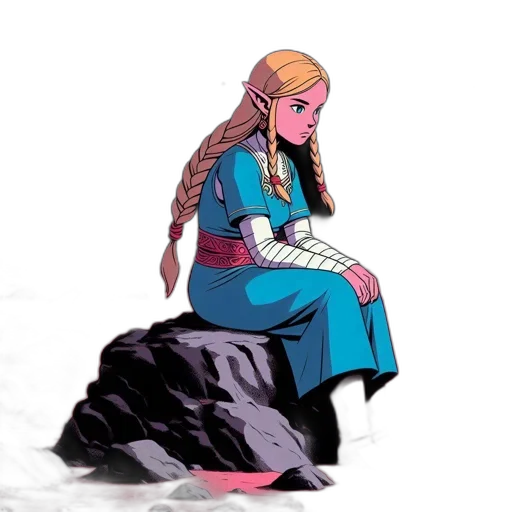 dress, crown, hair, sword transparent PNG cut-out