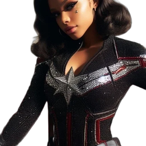 comic book art, woman, black, sequined transparent PNG cut-out