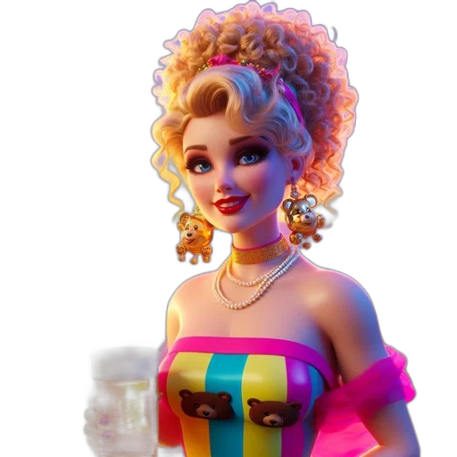 dress, 3d render, concept art, cartoon transparent PNG cut-out