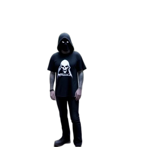 mask, jacket, staff, creature transparent PNG cut-out