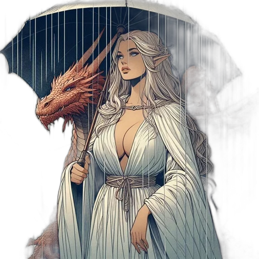 dragon, dress, fantasy art, concept art transparent PNG cut-out