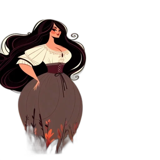 dress, hair, concept art, fantasy art transparent PNG cut-out