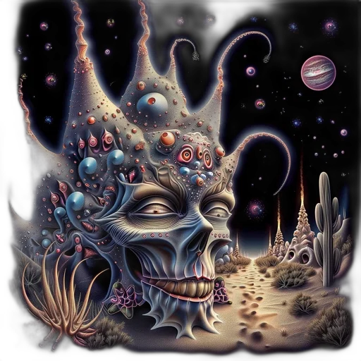 crown, creature, mask, fantasy art transparent PNG cut-out