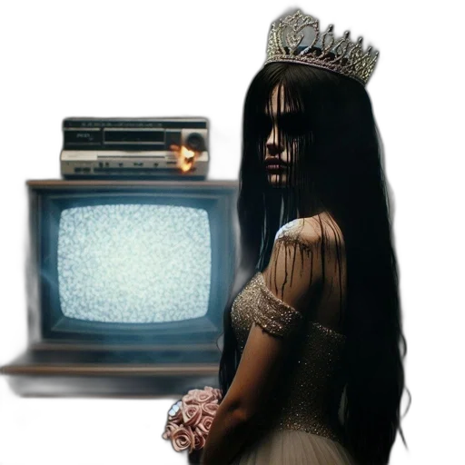 crown, dress, hair, mask transparent PNG cut-out