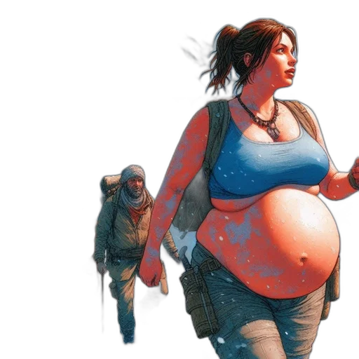 concept art, cyberpunk, comic book art, group transparent PNG cut-out