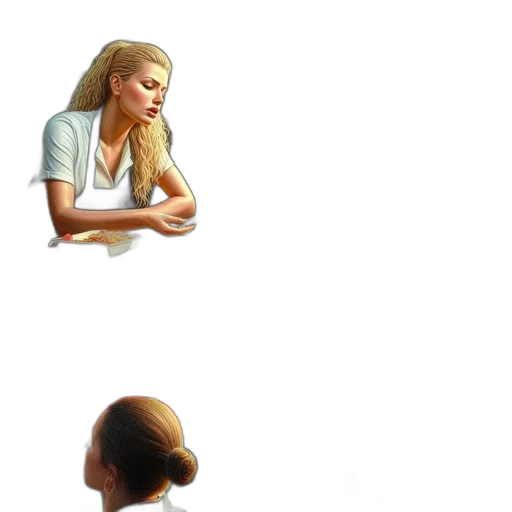 face, staff, hair, jewelry transparent PNG cut-out