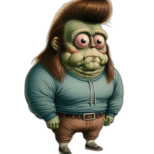 creature, staff, hair, face transparent PNG cut-out